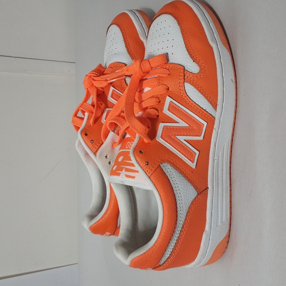 New Balance Vibrant Orange and White  Unisex Hot Mango Sneakers - Picture 4 of 7